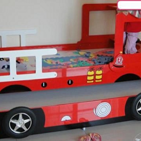 二手雙人床架出售 消防車兒童造型床 親子床 591居家 家具