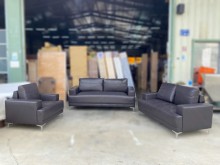[全新] (特價)新品咖啡色皮製鐵腳沙發組多件沙發組全新