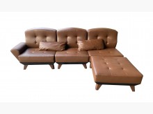 [9成新] A9235*咖啡皮L型沙發*L型沙發無破損有使用痕跡