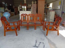 [9成新] 1+1+3實木大理石椅組木製沙發無破損有使用痕跡