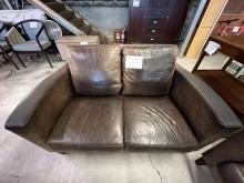 [9成新] 大台北二手傢俱-雙人皮沙發雙人沙發無破損有使用痕跡