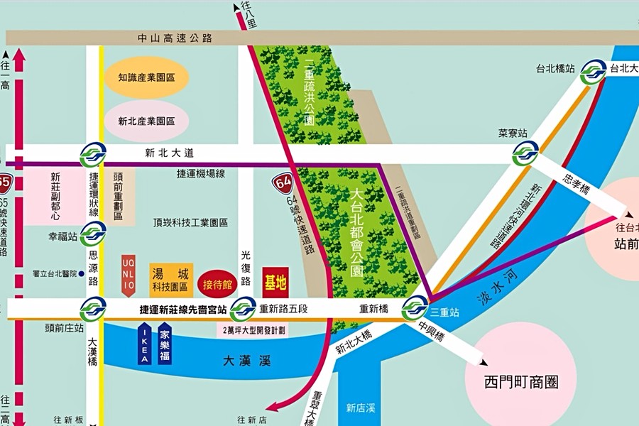 「臺北捷座」交通路線圖