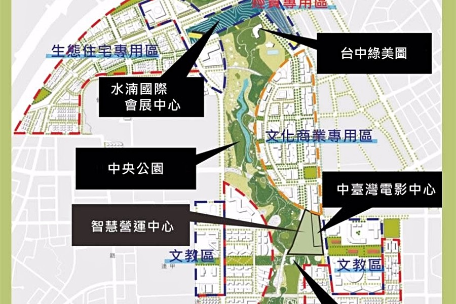 水湳經貿園區公共建設示意圖(取自台中市政府網站)
