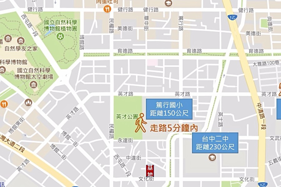 周邊學校標示(圖為編輯加工,僅供開箱文使用)
