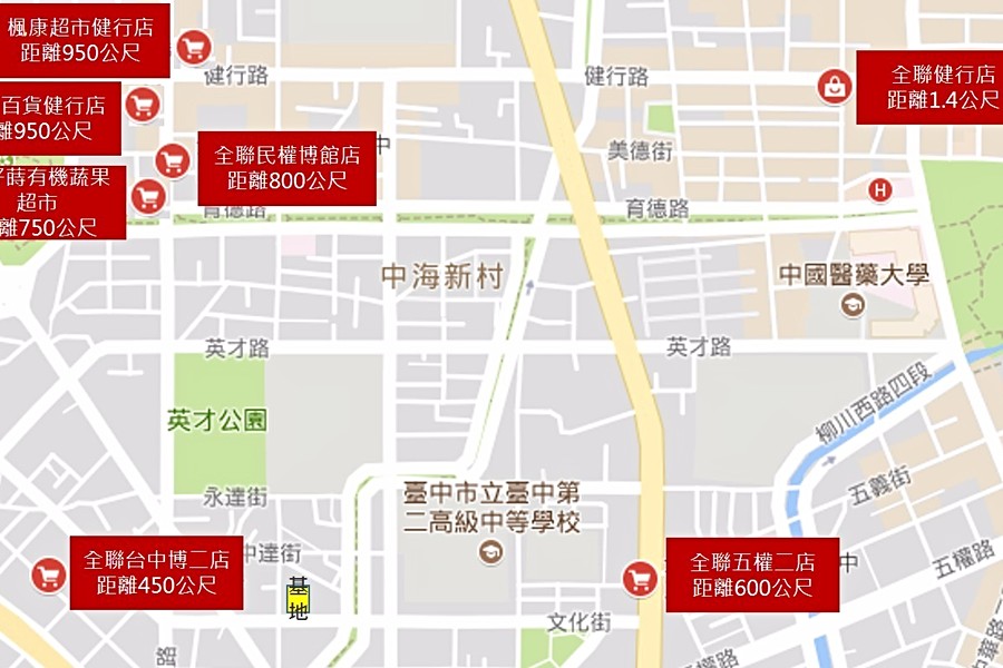 超市分布圖(圖為編輯加工,僅供開箱文使用)