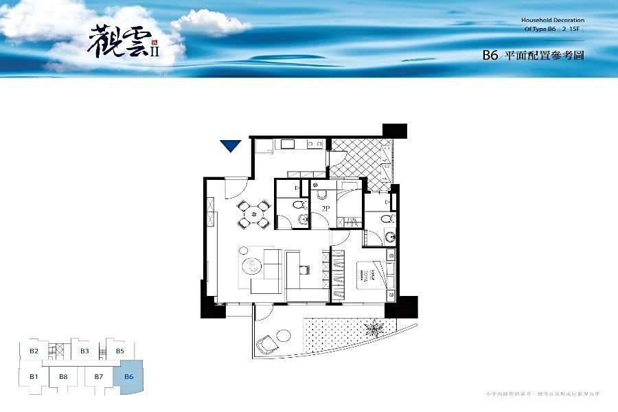 B6(3房44.36坪)格局圖
